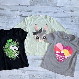 Girls graphic tops- set of 3- size 5/6